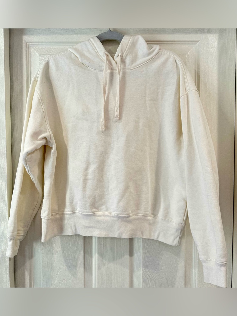 GIRLFRIEND COLLECTIVE 50/50 CLASSIC PULLOVER HOODIE ECRU SIZE MEDIUM